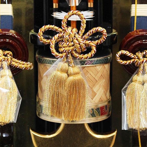 網代細工の矢篭と本金箔押し矢尻