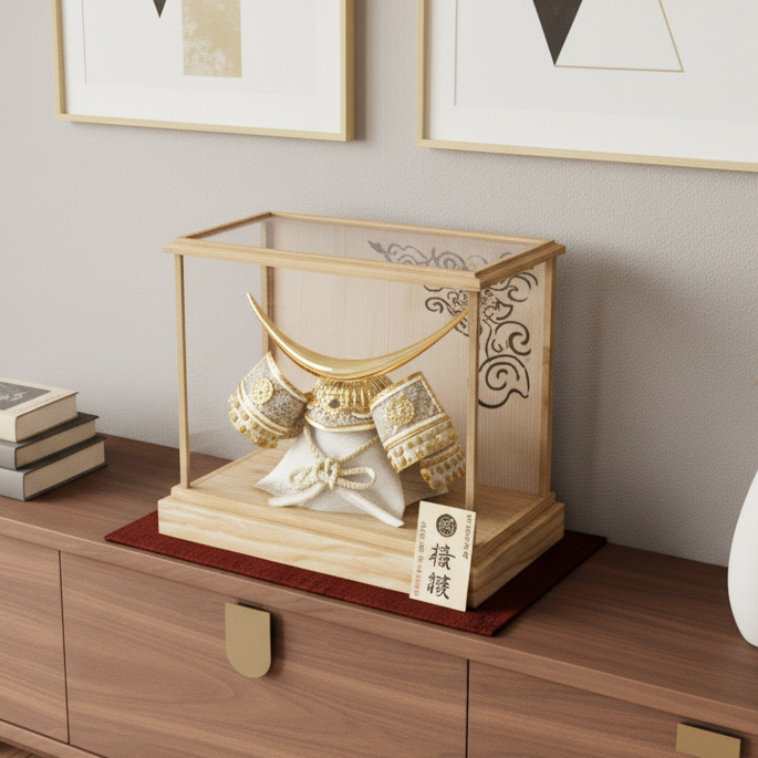 白金伊達兜白木ケース