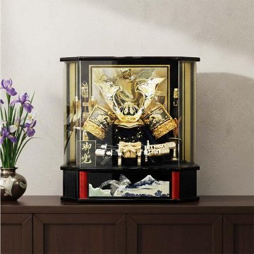 嘉祥作 12号 盛上げ龍 兜 六角ケース飾りの画像