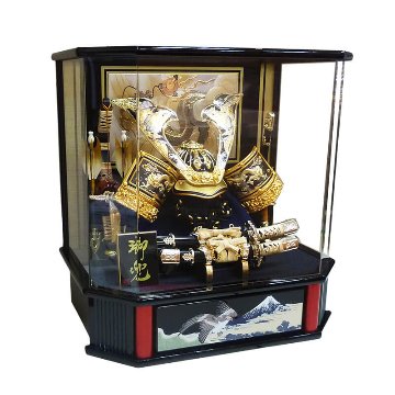 嘉祥作 12号 盛上げ龍 兜 六角ケース飾りの画像
