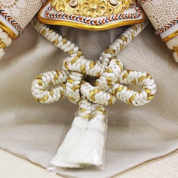 宝童 5号伊達政宗 白金兜 円型アクリルケース飾りの画像