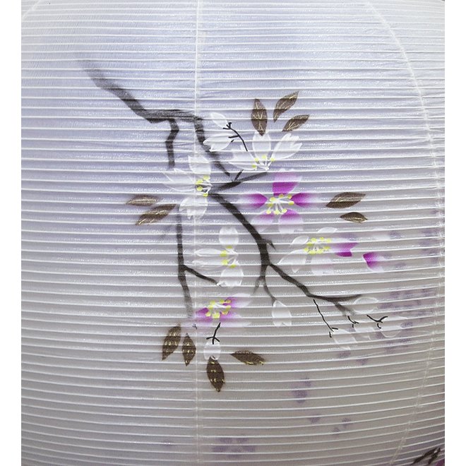 絹張　紫檀調（ワイン塗り）二重張り　桜の舞　住吉提灯　8寸/9寸10寸画像
