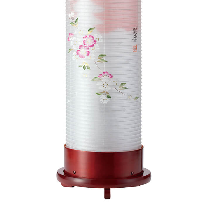 絹 6号 ワイン 伸縮提灯 二重張り 京城・桜 1個の画像