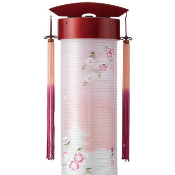 絹 6号 ワイン 伸縮提灯 二重張り 京城・桜 1個の画像