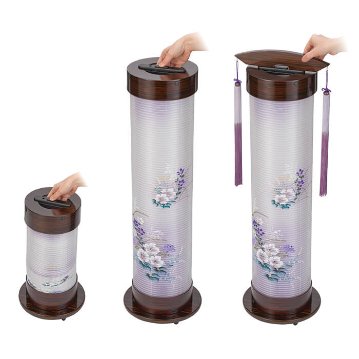 絹 6号 ワイン 伸縮提灯 二重張り 京城・桜 1個の画像
