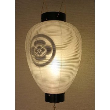 絹張　桜　別一号　壺型二重無地　家紋入り　LEDコードレス画像