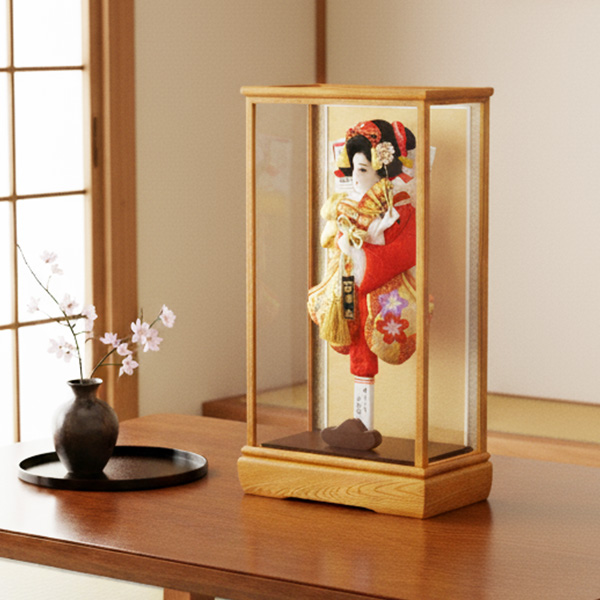 13号正絹刺繍振袖羽子板欅塗ケース飾の画像