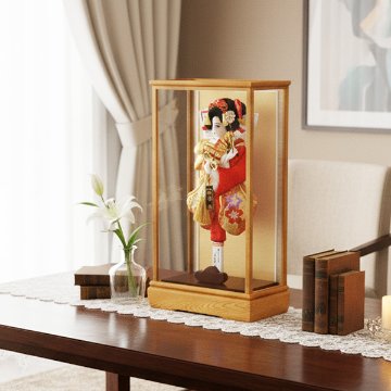 13号正絹刺繍振袖羽子板欅塗ケース飾の画像