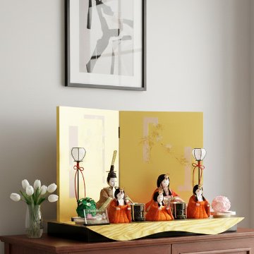 平安道翠監修 工房ゆうき　もも雛五人飾りの画像