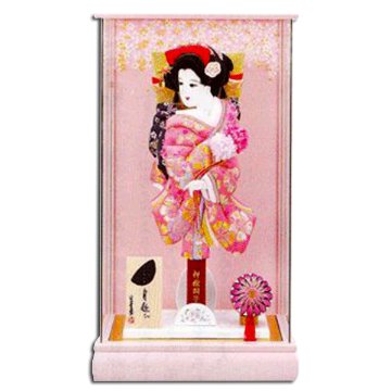 10号　春澪羽子板　ピンクパノラマケース飾り　高さ４７ｃｍタイプ画像