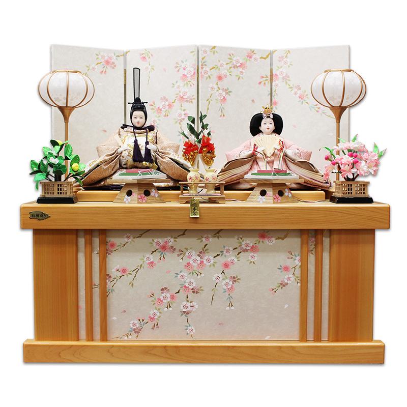 平安豊久作　こうえつ親王 ひのき造り 和桜 収納飾り