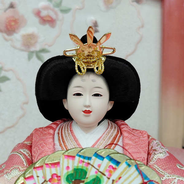 舞雛親王 白ピンクぼかし塗収納飾りの画像