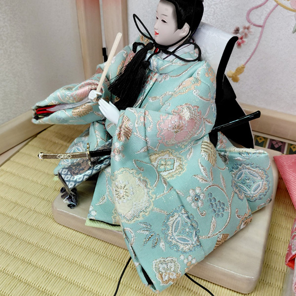 舞雛親王 白ピンクぼかし塗収納飾りの画像