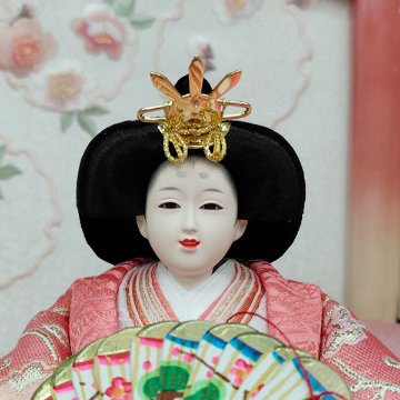舞雛親王 白ピンクぼかし塗収納飾りの画像