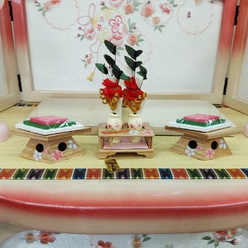 舞雛親王 白ピンクぼかし塗収納飾りの画像