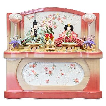 舞雛親王 白ピンクぼかし塗収納飾りの画像