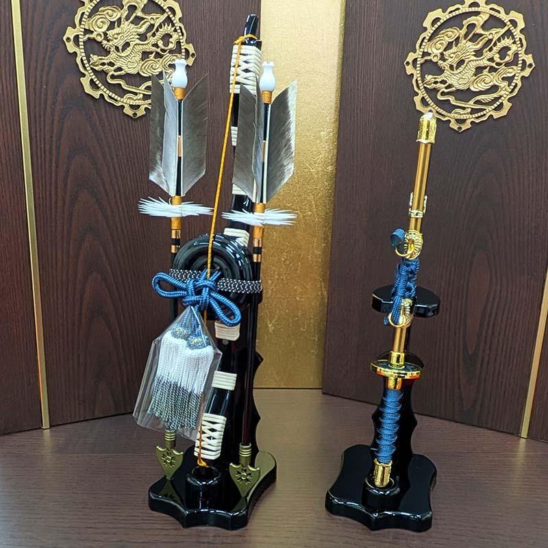 翠鳳作8号純金箔押し輝蒼兜平飾り 合せ鉢星兜の画像