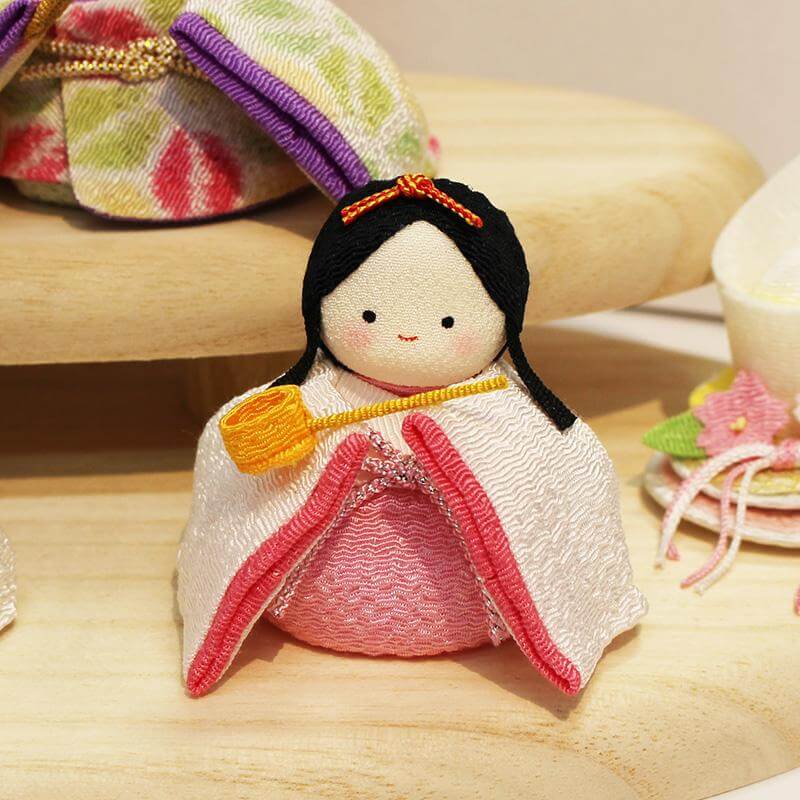 ちりめん細工 雛人形 リュウコドウ ぽてりひな五人飾り コンパクト