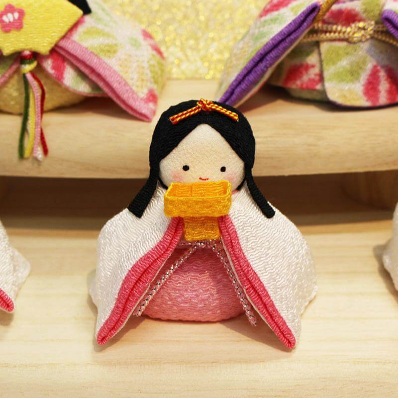 ちりめん細工 雛人形 リュウコドウ ぽてりひな五人飾り コンパクト