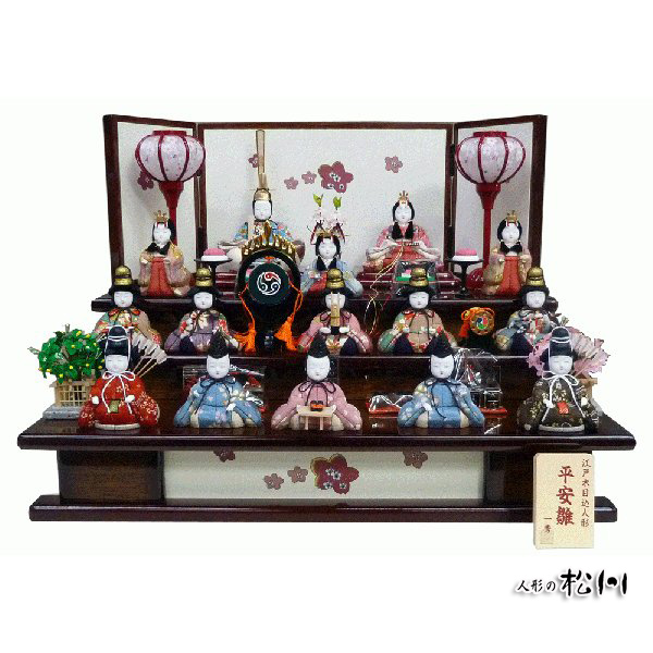 雛人形 木目込み15人揃い 木目込み 15人揃い 25号 紅金花 エボシ |