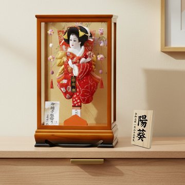 高級羽子板飾り 宝童作18号春の舞ケース飾り/人形の松川