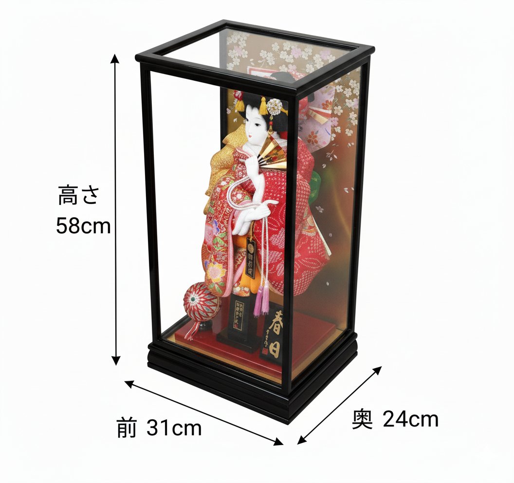 宝童作 15号 春日 振袖羽子板ケース飾りの画像