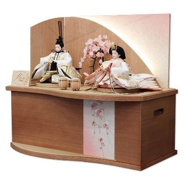 平安豊久 あゆみ 小三五親王 家具調収納飾り（照明付き）の画像
