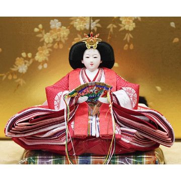 創作雛人形　小三五親王　別誂え　金桜収納飾り画像