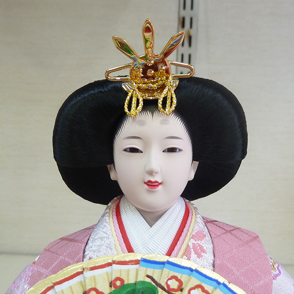 小三五親王グレージュ塗ガラスケース飾りの画像