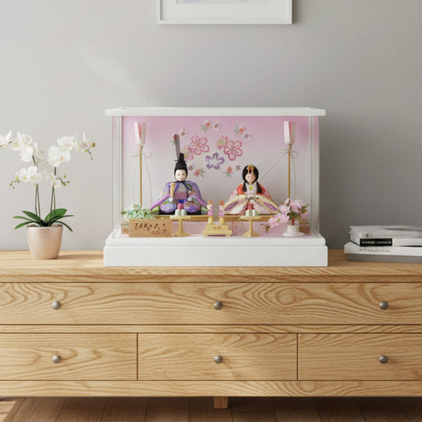 洋室の雛人形画像