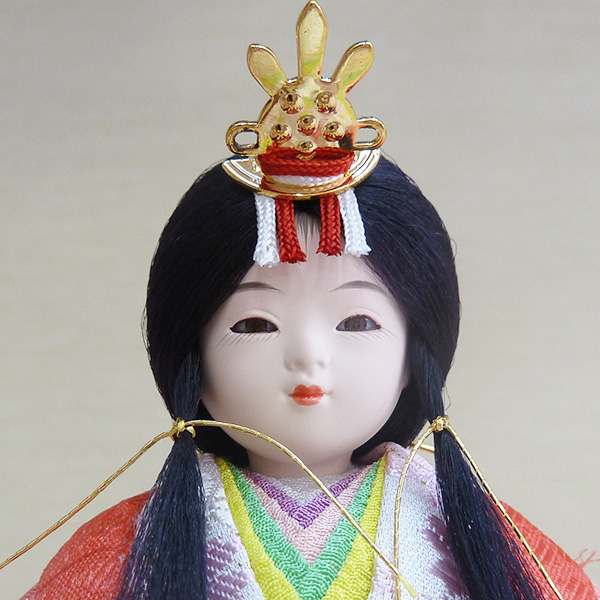  ひなろこ雛 ホワイト塗アクリルケース飾の画像