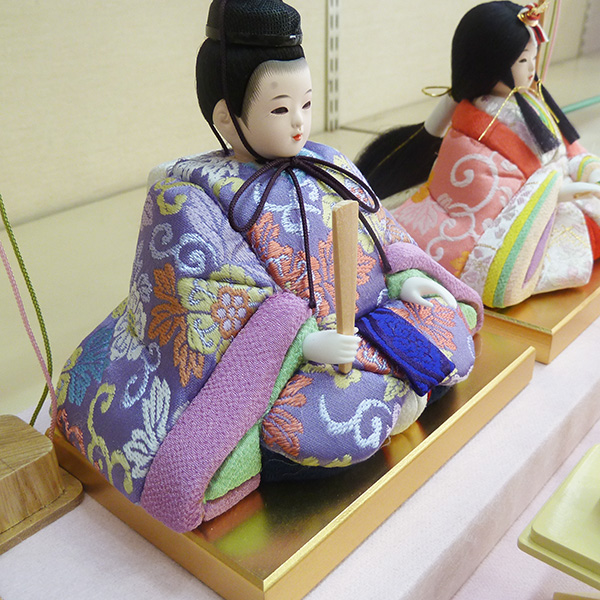  ひなろこ雛 ホワイト塗アクリルケース飾の画像
