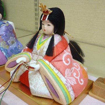  ひなろこ雛 ホワイト塗アクリルケース飾の画像