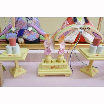 ひなろこ雛 ホワイト塗アクリルケース飾の画像