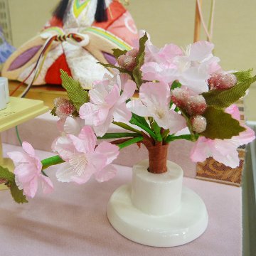  ひなろこ雛 ホワイト塗アクリルケース飾の画像