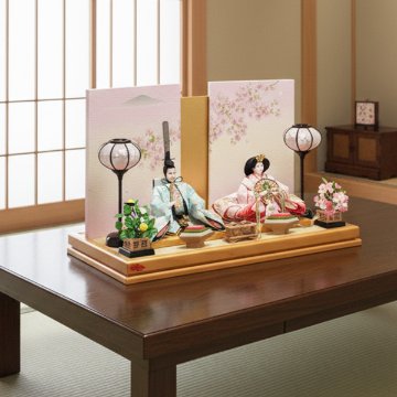 雛人形　親王飾り　限定作品雅舞　平安道翠　官邸雛 どこでも飾れる小型のモダンな親王飾り/道翠工房舞雛芥子桧台平飾り