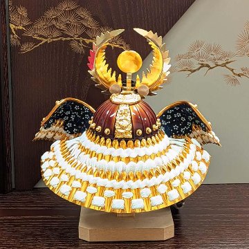宝童監修 ７号 漆 徳川家康兜 平飾りの画像