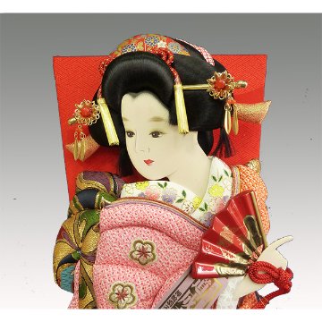 １８号しぼり刺繍押絵羽子板　道成寺　飾り台付き画像