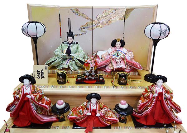 新作雛人形>おしゃれでモダンな平安豊久の夕菜白木三段収納飾り/人形の松川