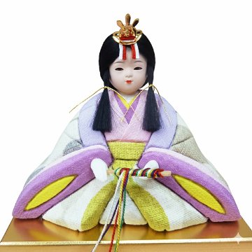 木目込み人形　アクリルケース入・ひなろこ　工房ゆうき 工房ゆうき 木目込み ひなろこ親王オフホワイト塗ケース飾り/人形の松川