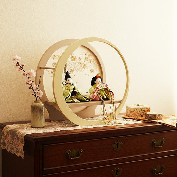 おぼこ雛円形付き型親王飾り