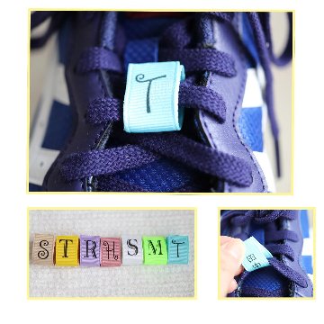 靴用アルファベットラベル　15㎜巾　１ペア１足分画像