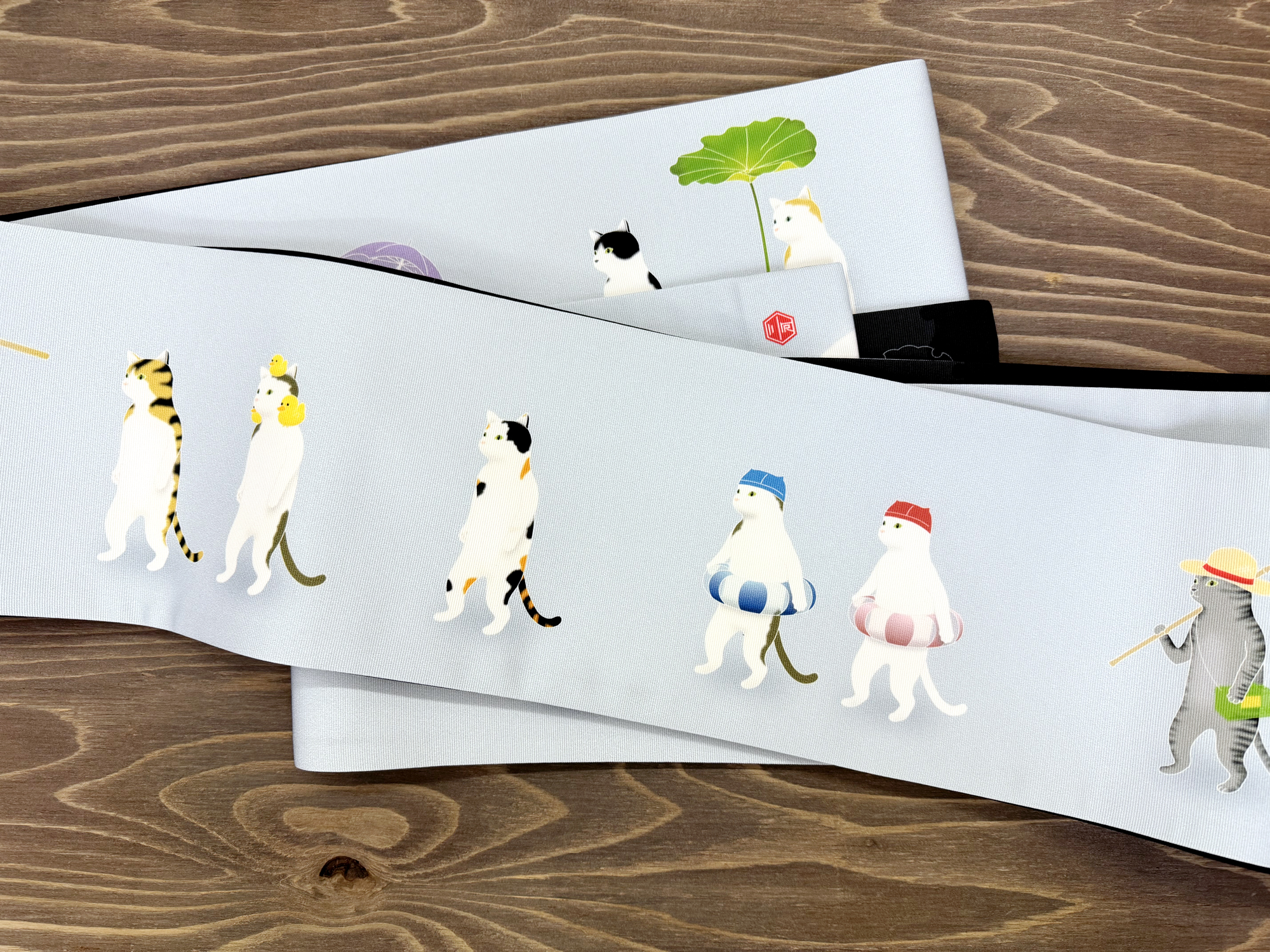 変装猫の休日＜半幅帯＞長尺430㎝の画像