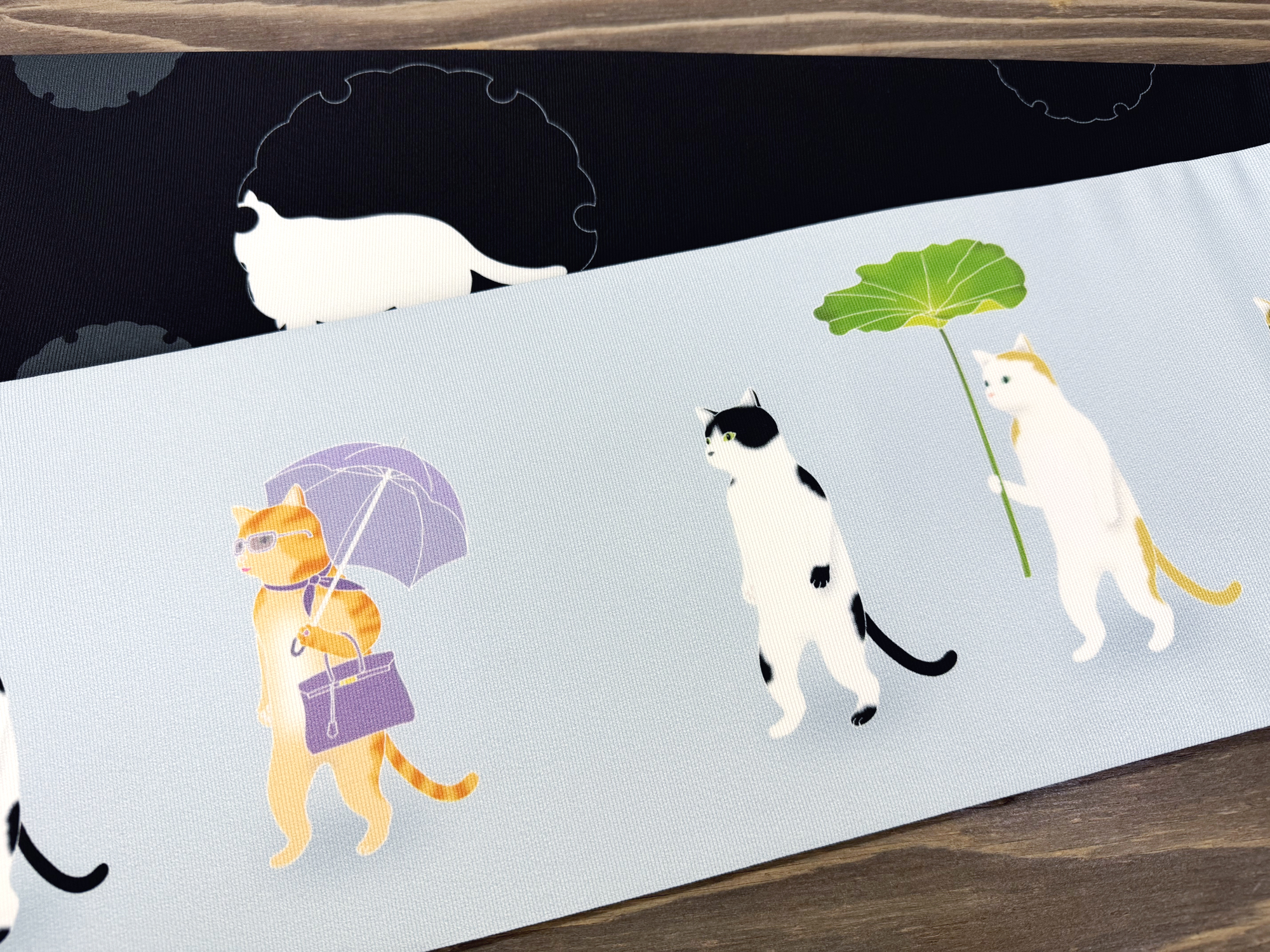 変装猫の休日＜半幅帯＞長尺430㎝の画像