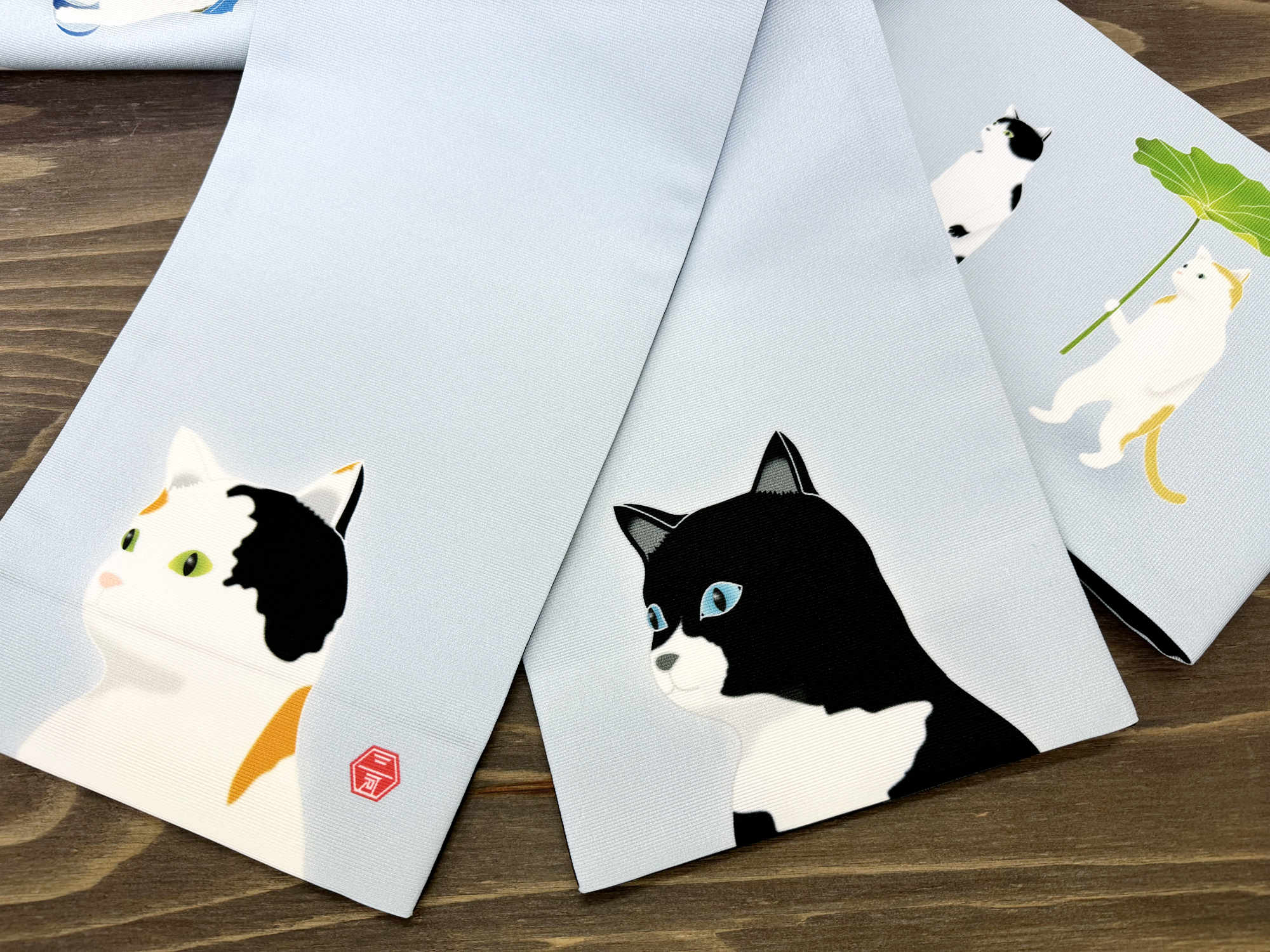 変装猫の休日＜半幅帯＞長尺430㎝の画像