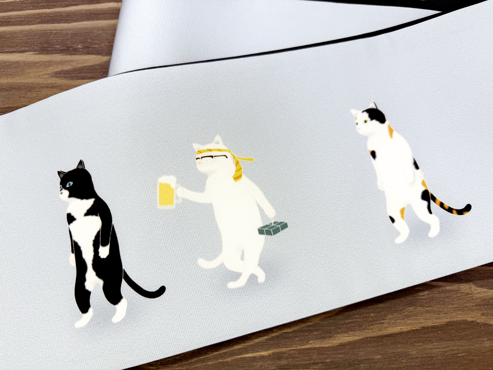 変装猫の休日＜半幅帯＞長尺430㎝の画像