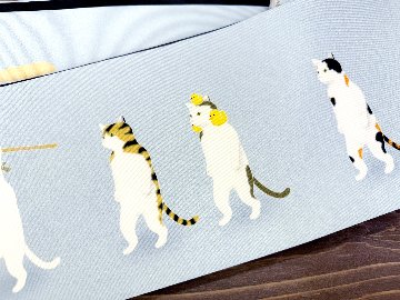 変装猫の休日＜半幅帯＞長尺430㎝の画像