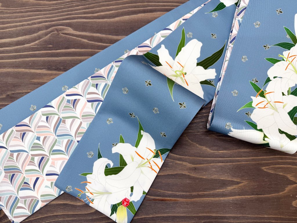 カサブランカ・スモーク３＜半幅帯＞　長尺約430cmの画像