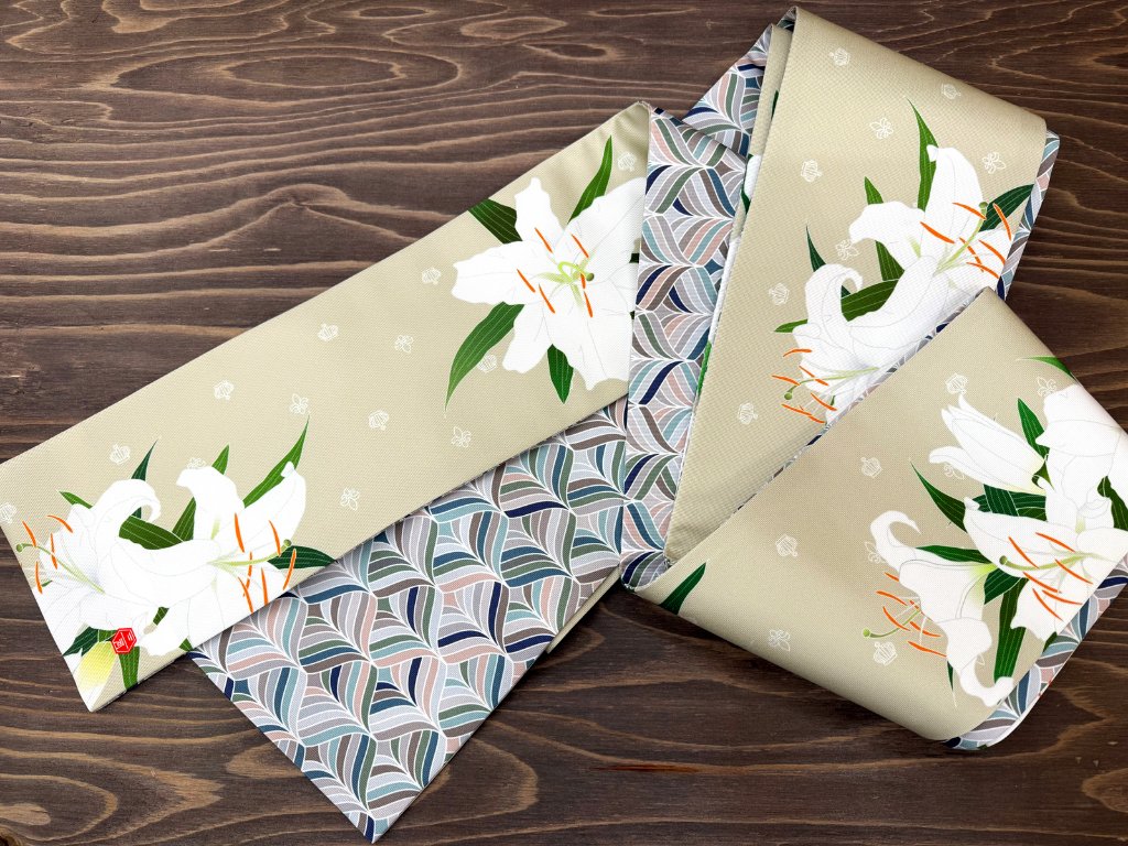 カサブランカ・スモーク２＜半幅帯＞　長尺約430cmの画像