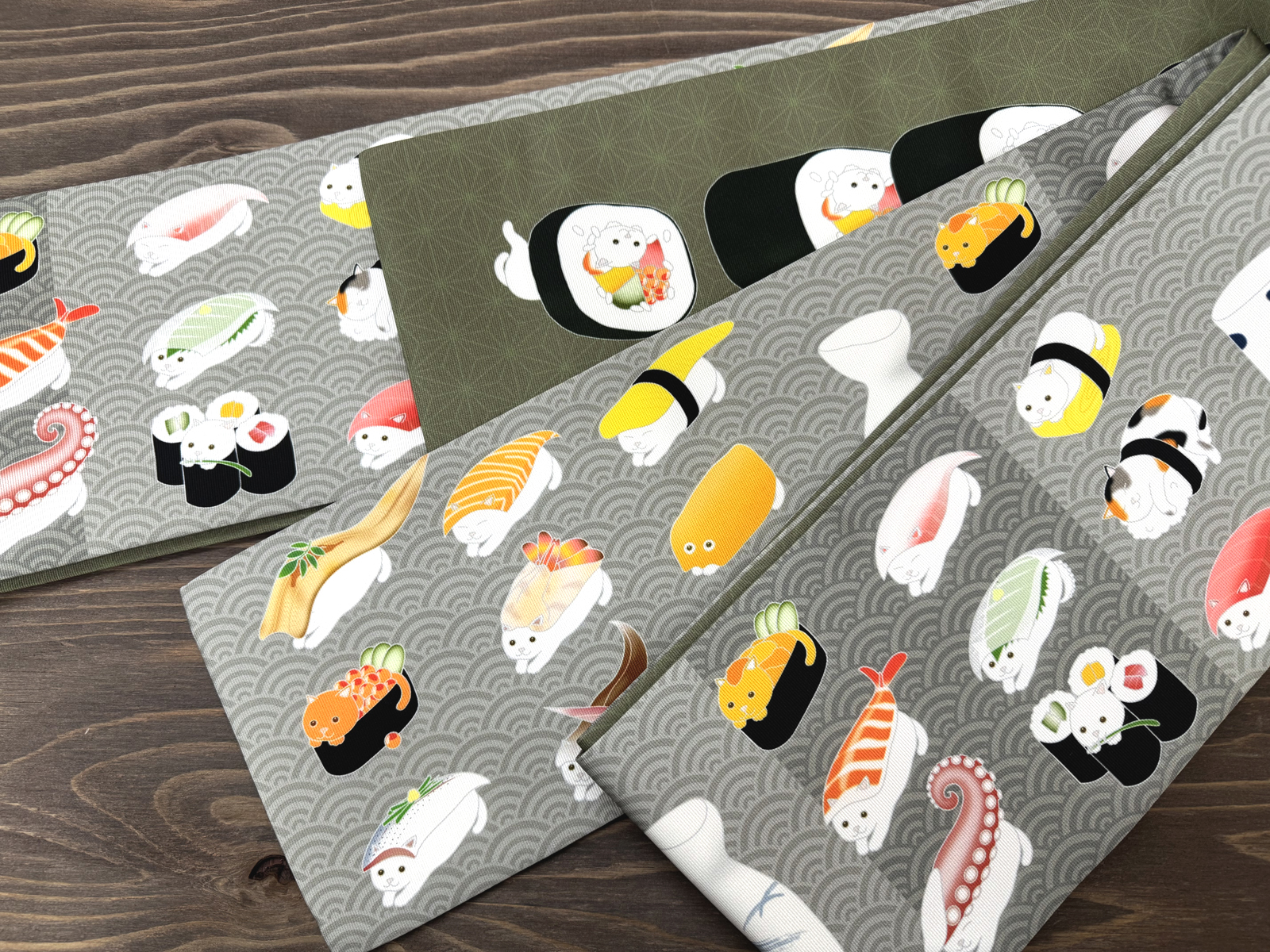 寿司ねこ２＜半幅帯＞　長尺約430cmの画像